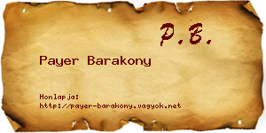 Payer Barakony névjegykártya