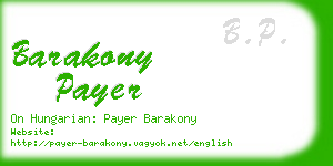barakony payer business card